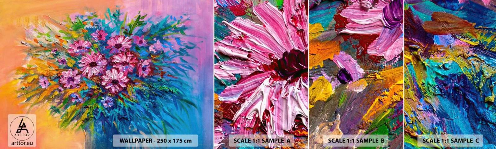 Fotótapéta Minta Öntapadós Deluxe Sticker - Életenergia - Virágok, Csokor virág, Kert - 100x30 cm