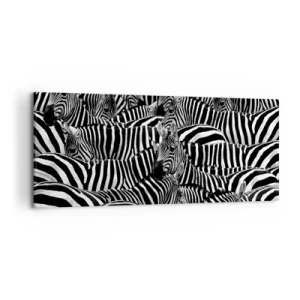 Vászonkép - Csoportos, csíkos portré - 120x50 cm