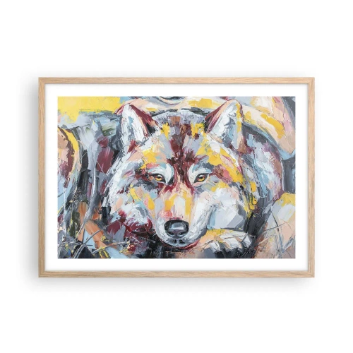 Poszter világos tölgy keretben - Nyugalom a szeretteink között - 70x50 cm