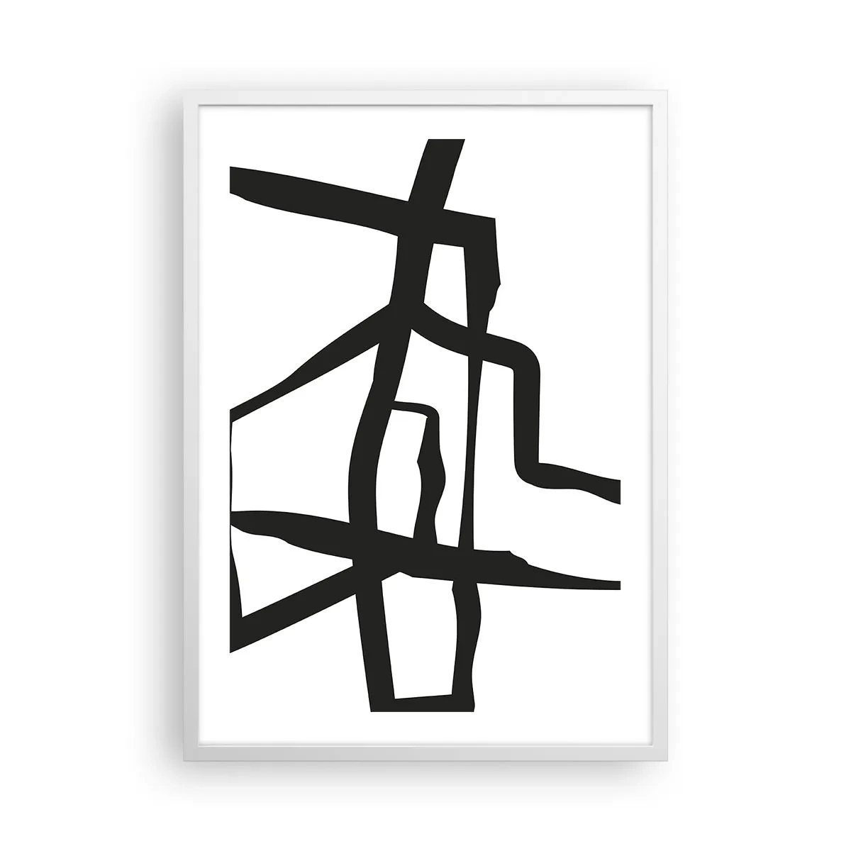 Poszter fekete keretben - Fekete-fehér konstrukció - 50x70 cm