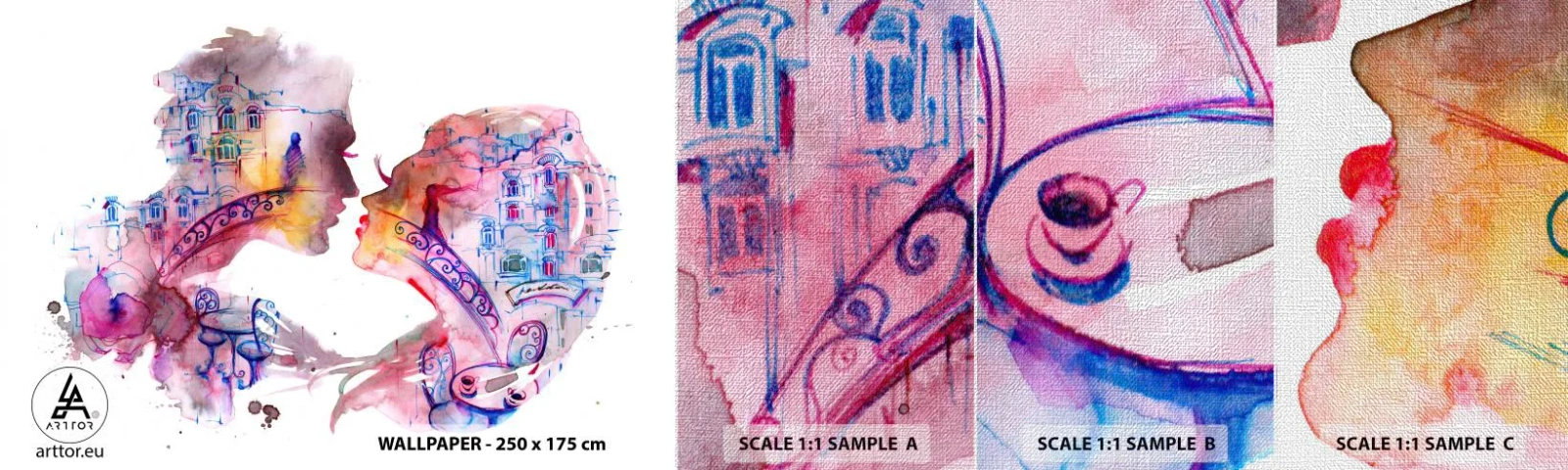 Fotótapéta Minta Premium Canvas - A sóhajok titkos hídja - Absztrakció, Szerelmes pár, Építészet - 100x30 cm