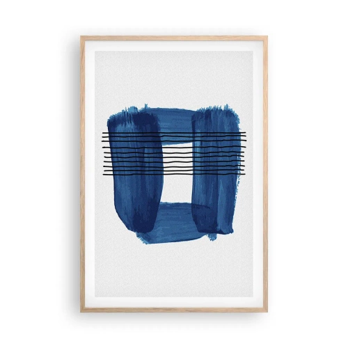 Poszter világos tölgy keretben - Kékes-fekete - 61x91 cm