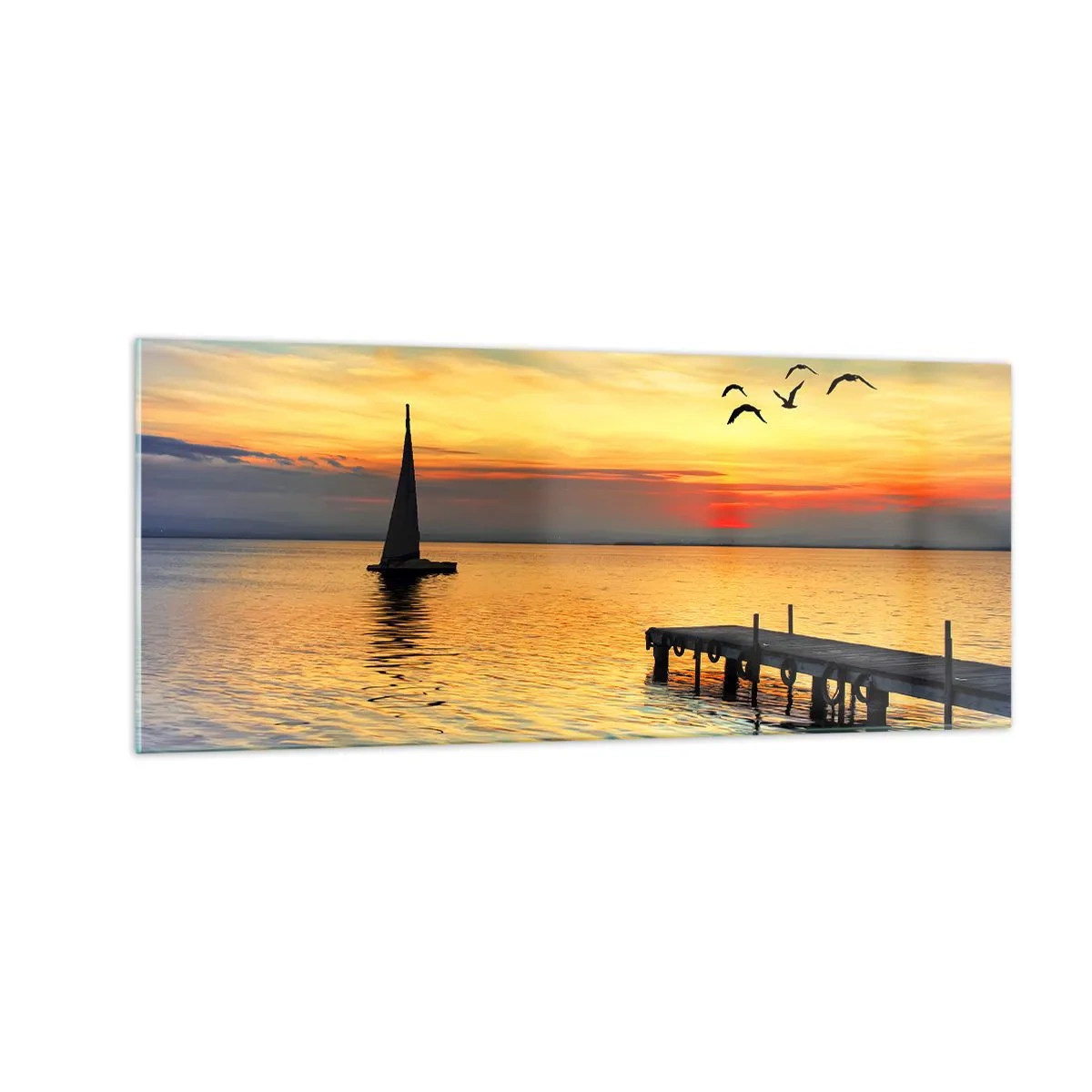 Üveg kép - Az esti visszatérések - 100x40 cm