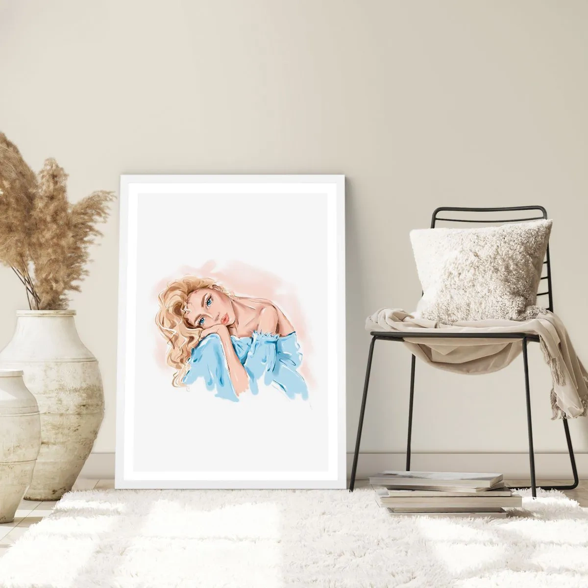 Poszter fekete keretben - Álmodozó a kékben - 50x70 cm