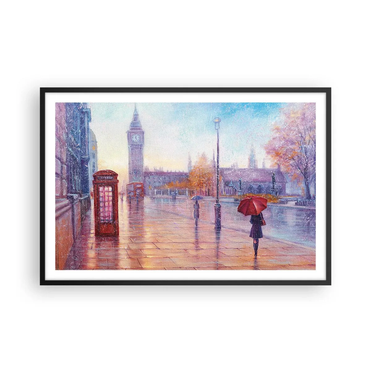 Poszter fehér keretben - Őszi nap Londonban - 91x61 cm