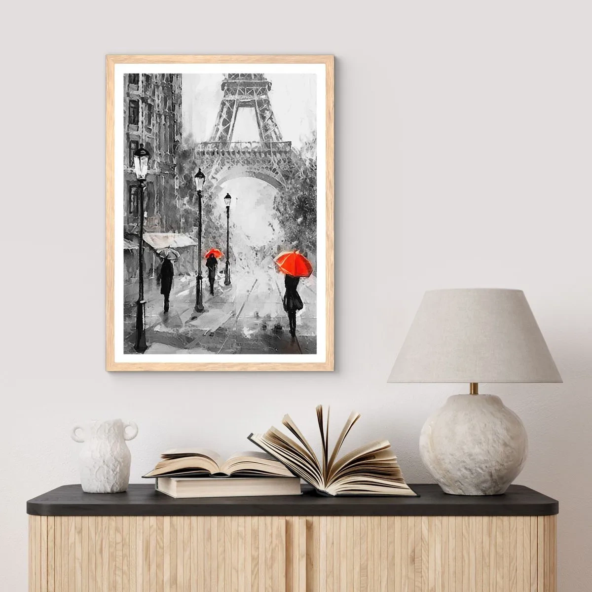 Poszter világos tölgy keretben - Minden út hozzá vezet - 50x70 cm