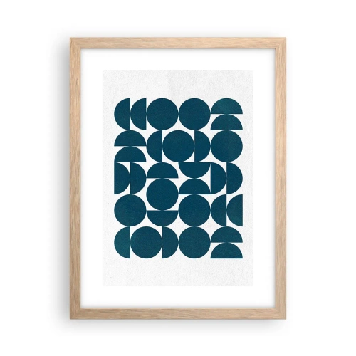 Poszter világos tölgy keretben - Körök és félkörök - 30x40 cm