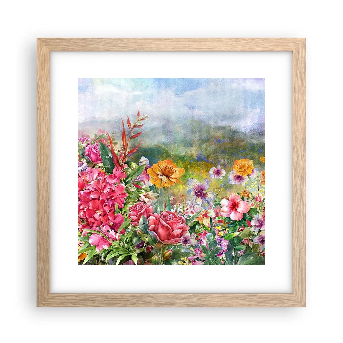 Poszter világos tölgy keretben - A kert, amelyik megőrült - 30x30 cm