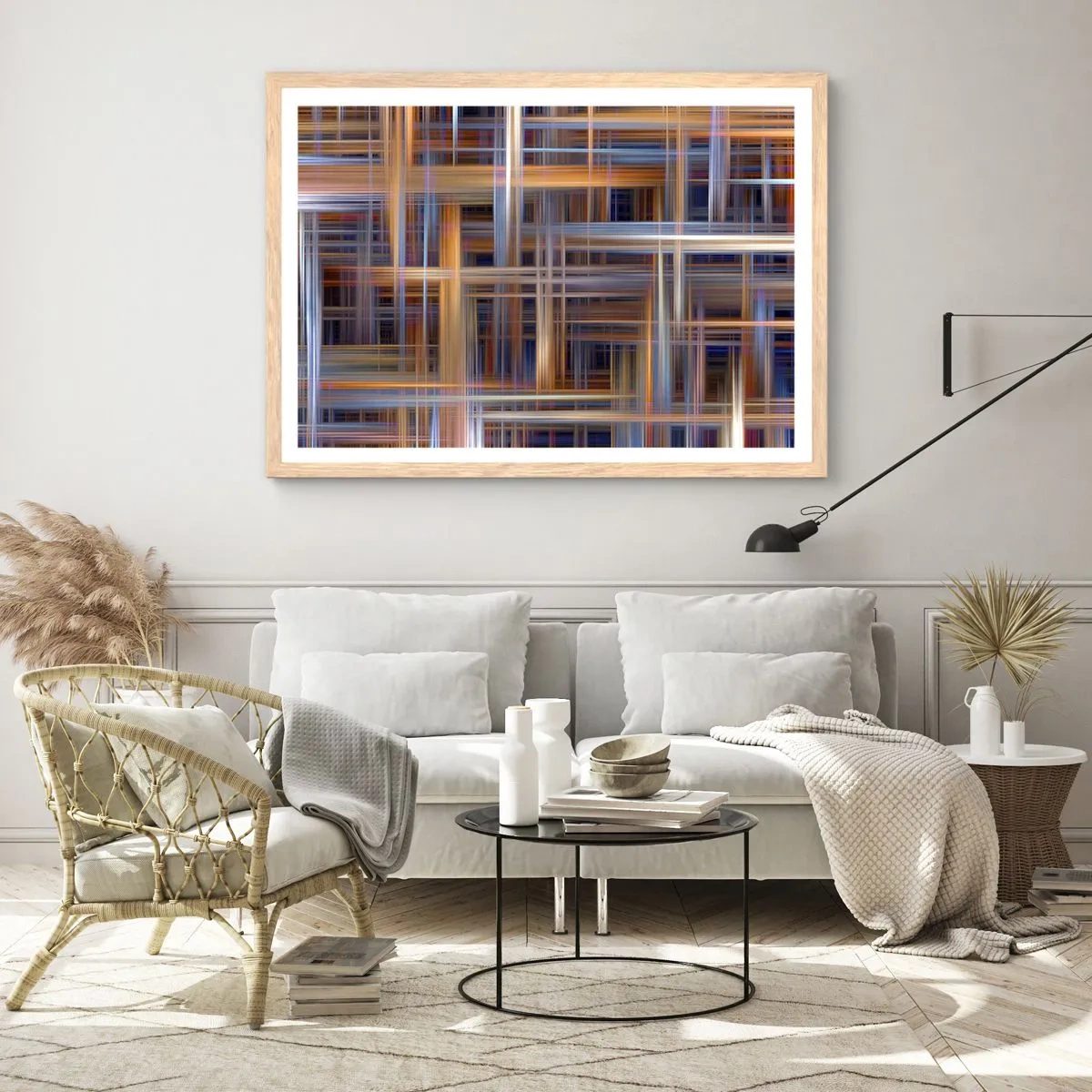 Poszter világos tölgy keretben - Fényből szőtt - 91x61 cm