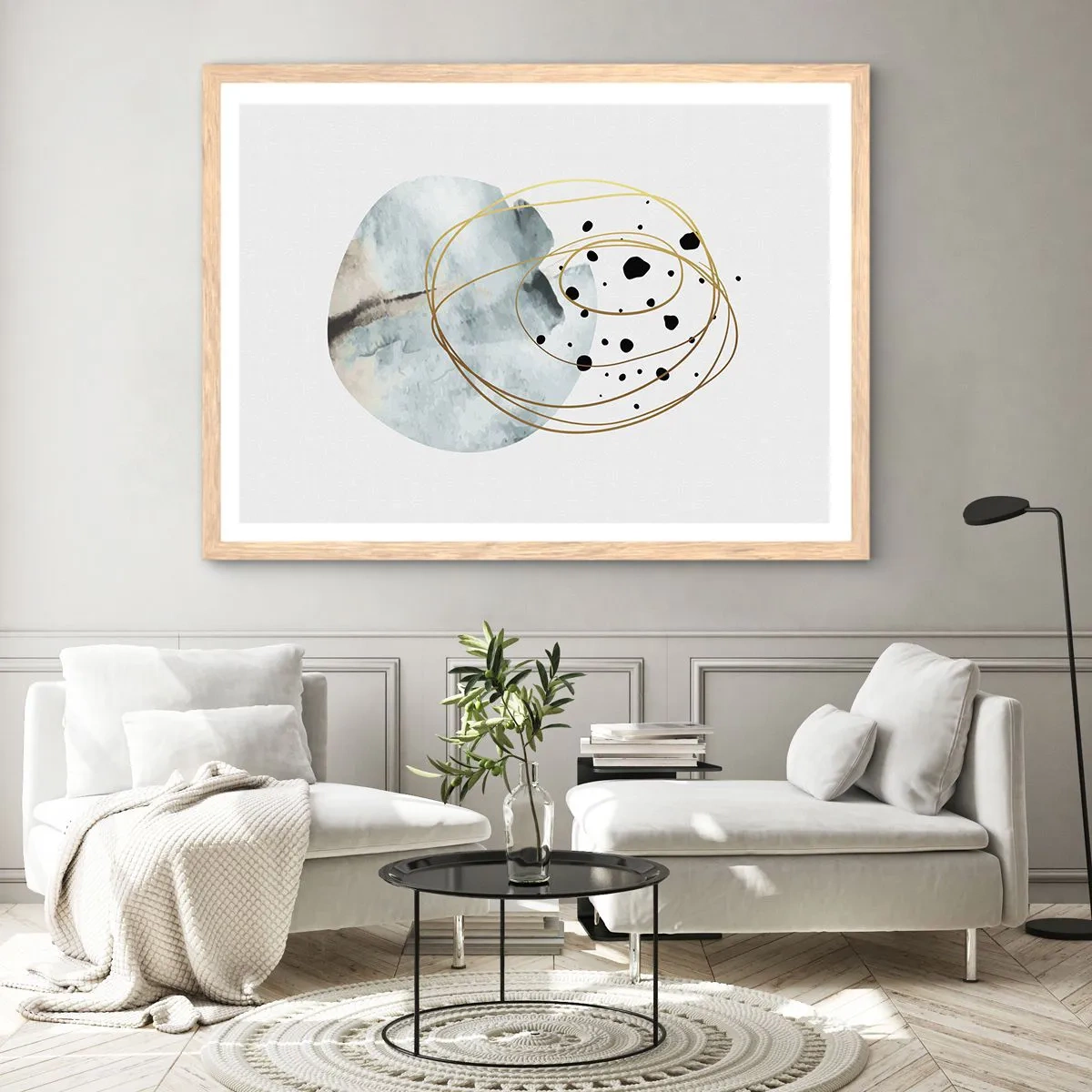 Poszter világos tölgy keretben - Az ölelő térben - 50x40 cm