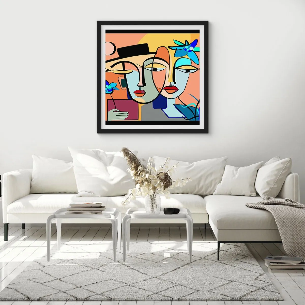 Poszter fehér keretben - Picasso randez vous - 30x30 cm