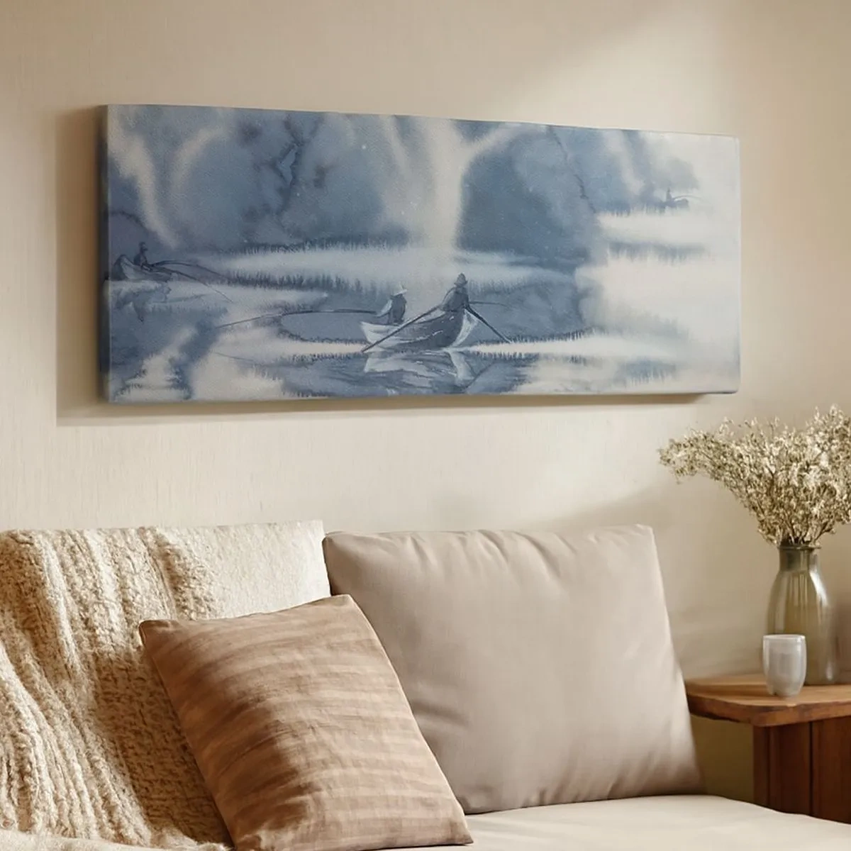 Vászonkép - Horgászok a paradicsomukban - 100x40 cm