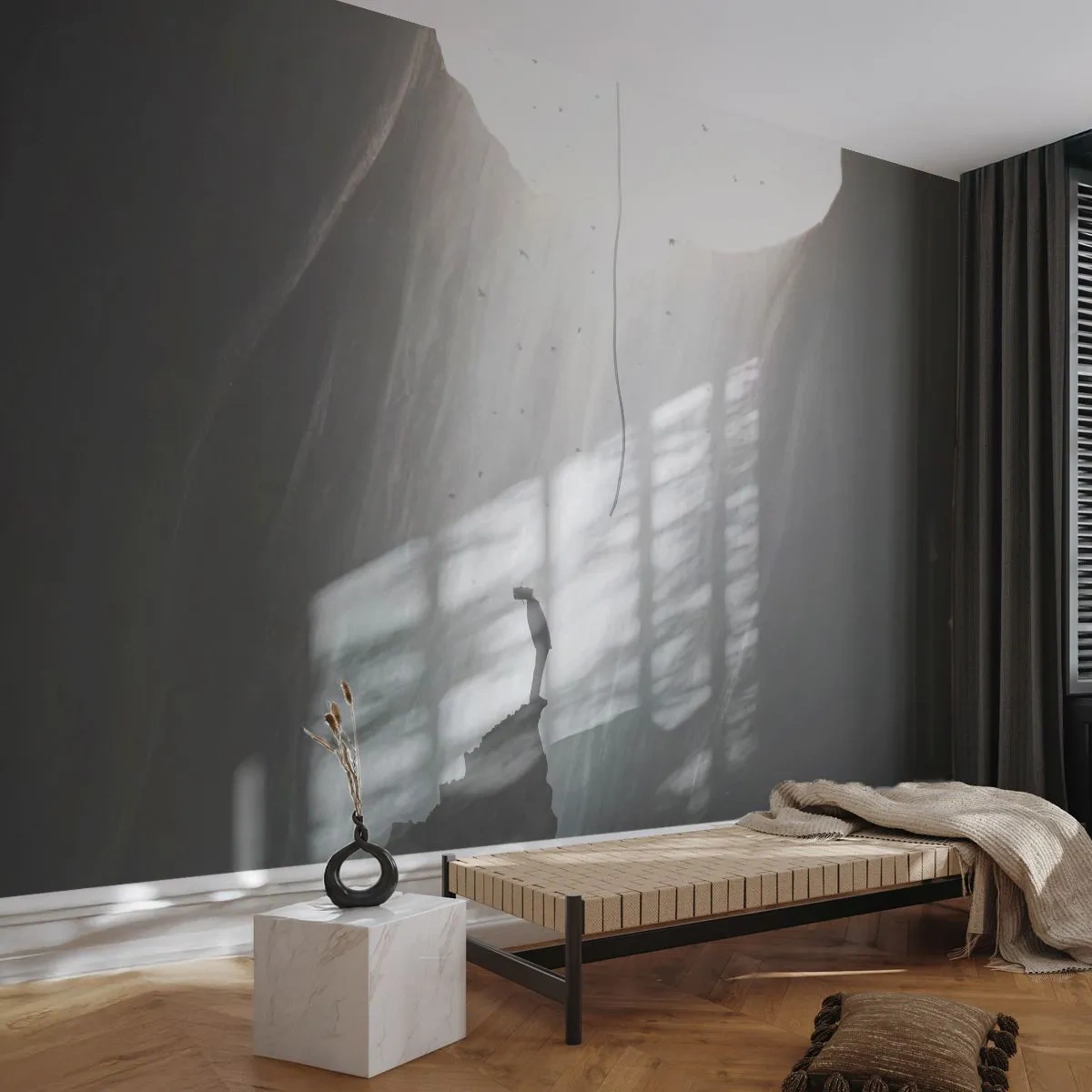 Fotótapéta Premium Canvas - Mindig van kiút - Barlang, Férfi, Mászó - 200x140 cm