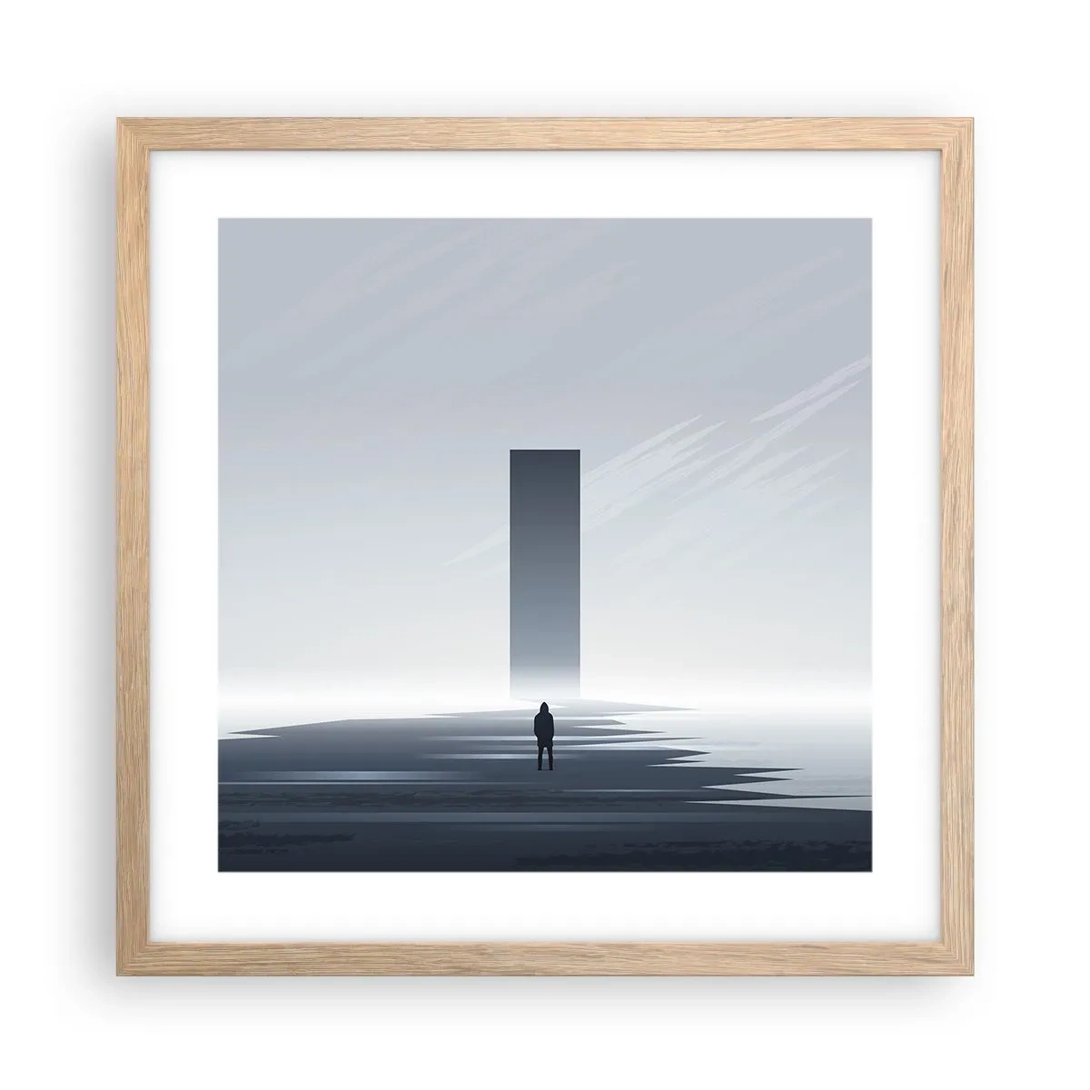 Poszter világos tölgy keretben - Lehetőség vagy fenyegetés? - 40x40 cm