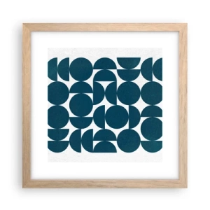 Poszter világos tölgy keretben - Körök és félkörök - 30x30 cm