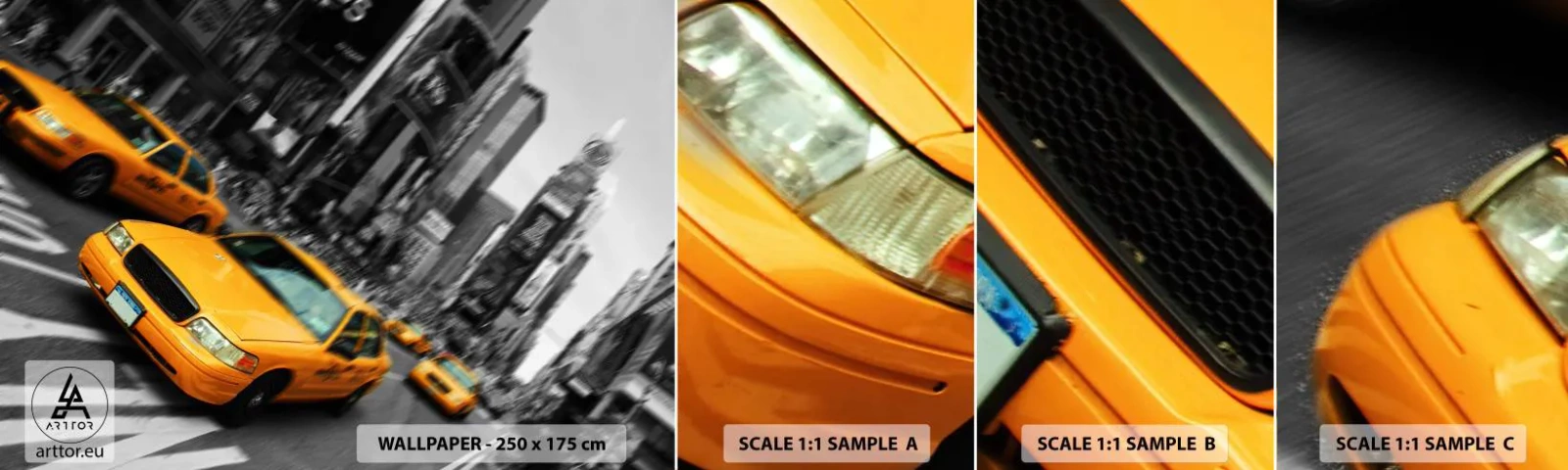 Fotótapéta Minta Standard Eco - New York-i napfény cseppjei - Város, Ney York, Taxi - 100x30 cm