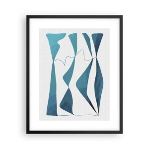 Poszter fehér keretben - Absztrakció: egy türkizkék összetétel - 40x50 cm