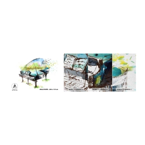 Fotótapéta Minta Premium Canvas - Elvarázsolt a zenében - Zongora, Absztrakció, Zene - 100x30 cm