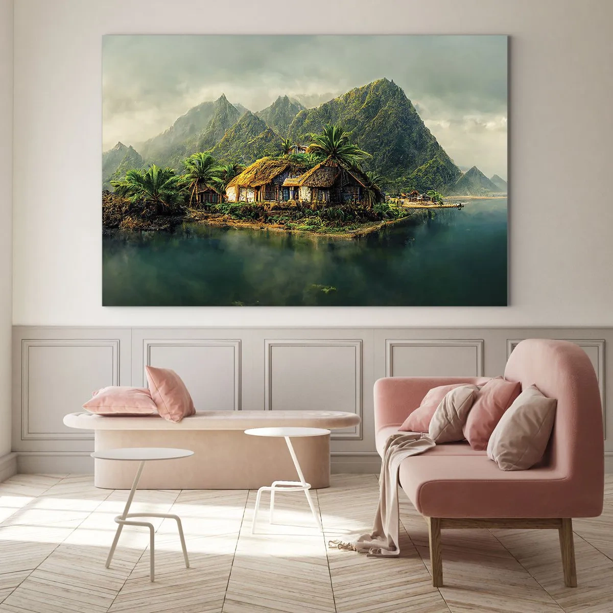 Üveg kép - Trópusi paradicsom - 120x80 cm