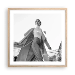 Poszter világos tölgy keretben - Velem jössz? - 50x50 cm