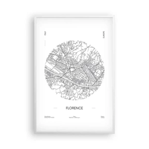 Poszter fekete keretben - Firenze anatómiája - 61x91 cm