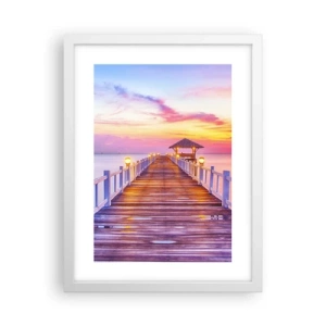 Poszter fekete keretben - Az est lilás-arany csendje - 30x40 cm