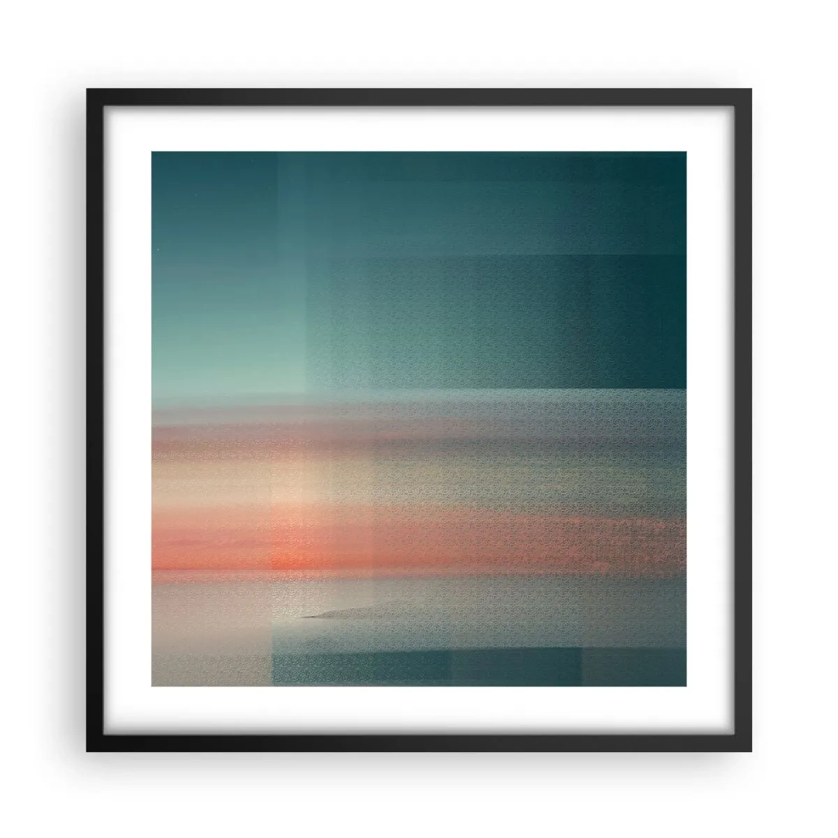 Poszter fehér keretben - Absztrakt: fényhullámok - 50x50 cm