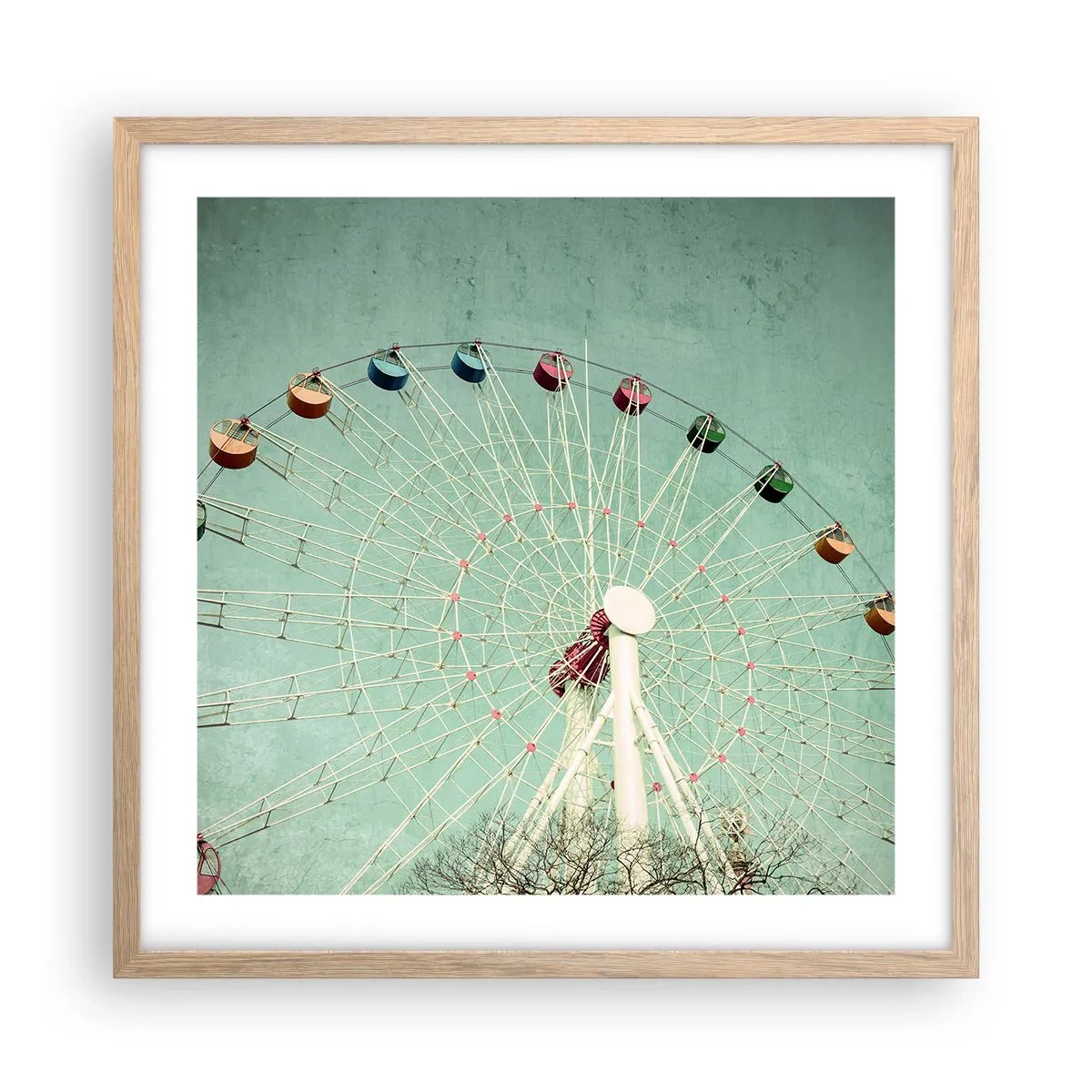 Poszter világos tölgy keretben - Gyere játszani - 50x50 cm