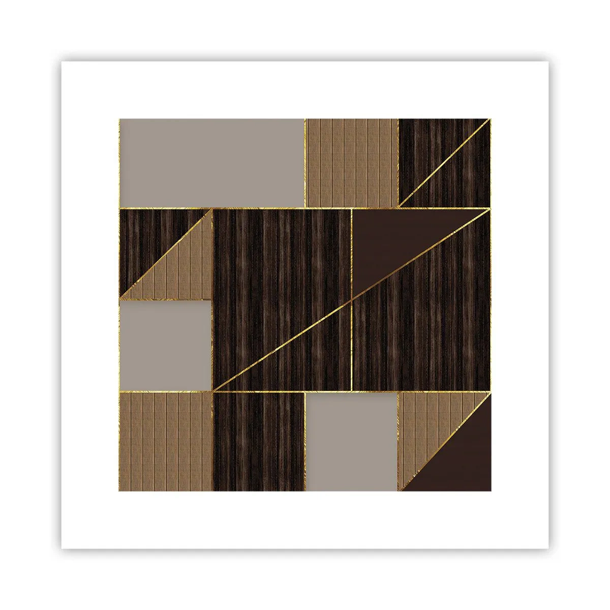 Poszter - Barna és arany mozaik - 30x30 cm