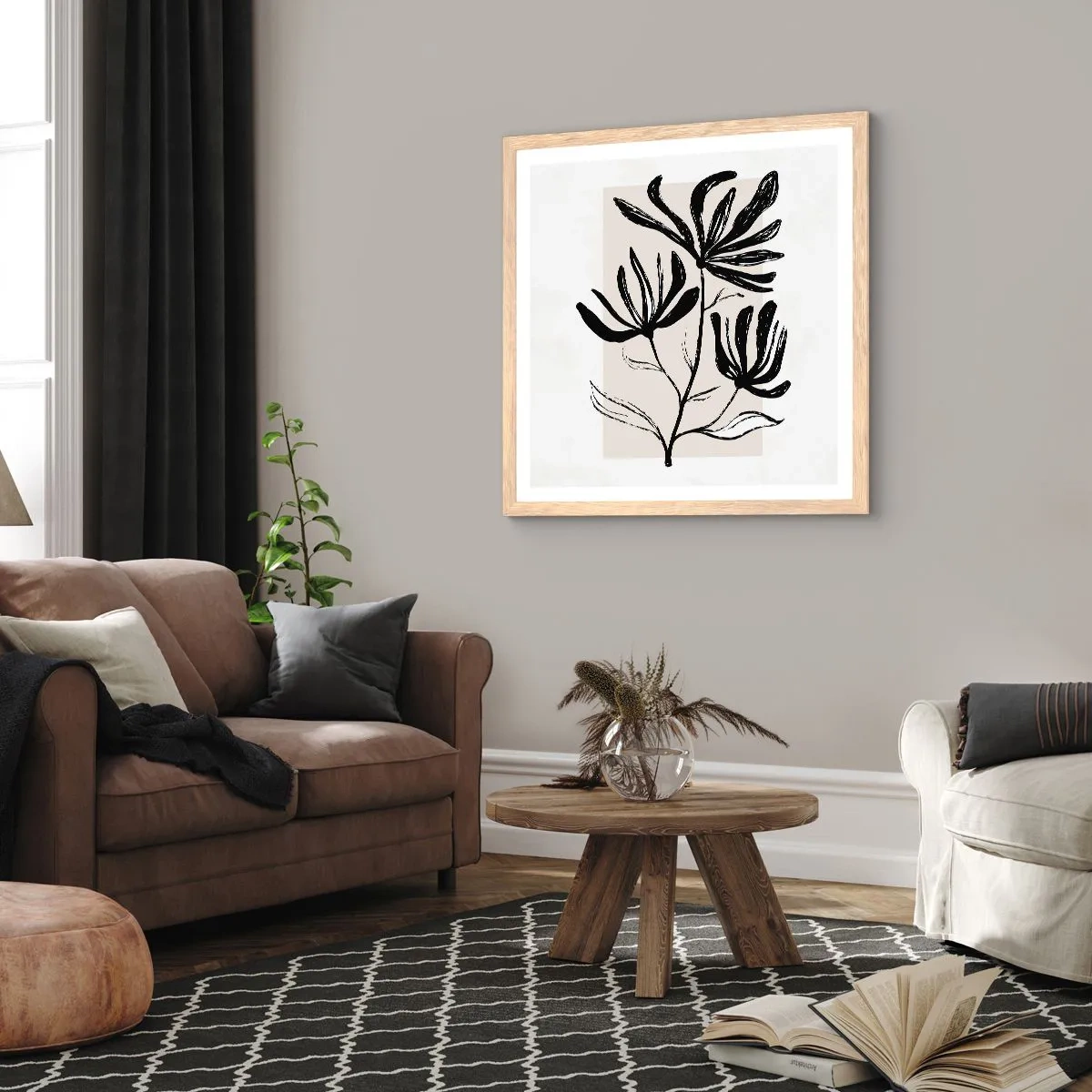 Poszter világos tölgy keretben - Vázlat egy herbáriumhoz - 60x60 cm