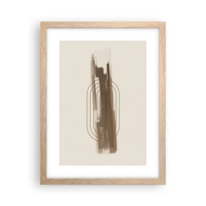 Poszter világos tölgy keretben - Szürke fuvallat - 30x40 cm