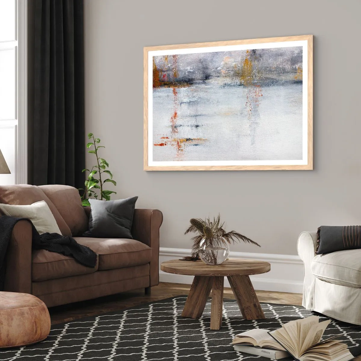 Poszter világos tölgy keretben - A légfüggöny mögött - 91x61 cm