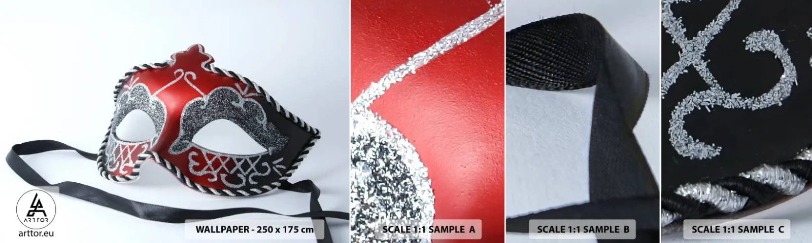 Fotótapéta Minta Öntapadós Deluxe Sticker - Meghívó a bálba - Velencei maszk, Velence, Karnevál - 100x30 cm