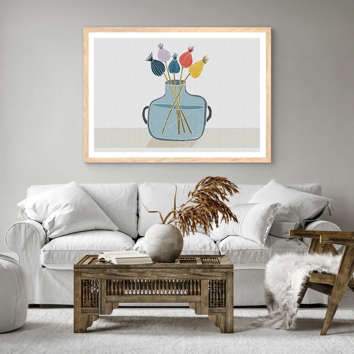 Poszter világos tölgy keretben - Mint egy mákszem - 100x70 cm