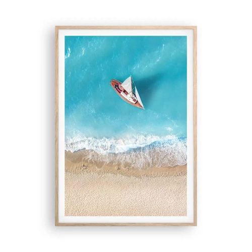 Poszter világos tölgy keretben - A kék és az arany határán - 70x100 cm