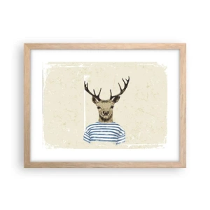 Poszter világos tölgy keretben - Mert szeretem a csíkos pólókat! - 40x30 cm