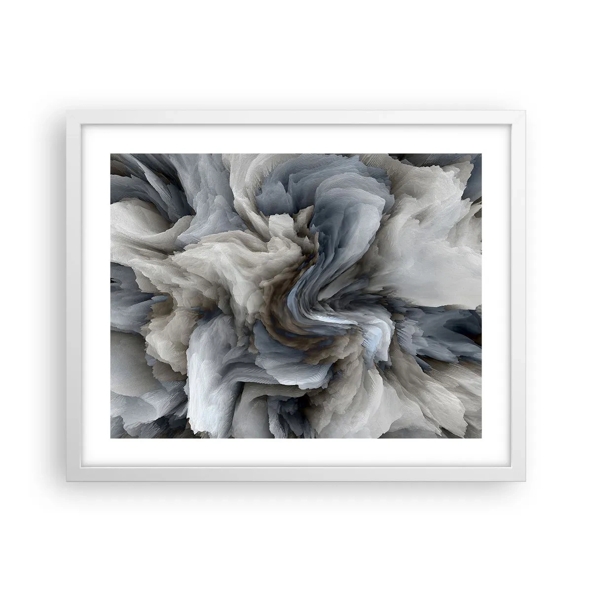 Poszter fekete keretben - Kő és virág - 50x40 cm