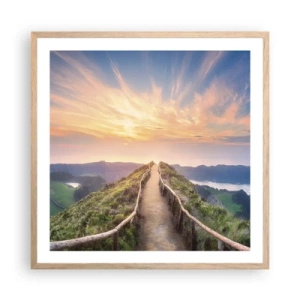 Poszter világos tölgy keretben - Közel az éghez - 60x60 cm