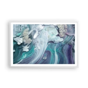 Poszter fekete keretben - Kék áramlatok - 91x61 cm