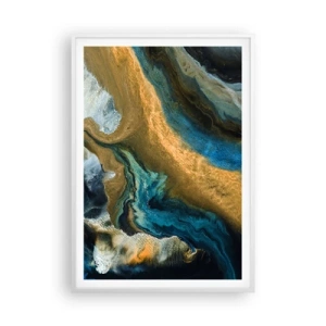 Poszter fekete keretben - Kék - sárga - kölcsönös hatások - 70x100 cm