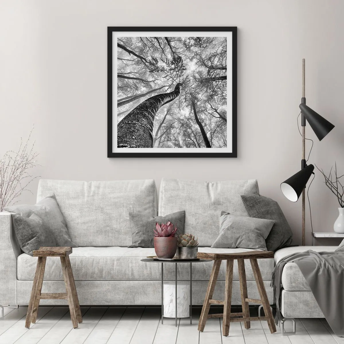 Poszter fehér keretben - Verseny a fény felé - 60x60 cm