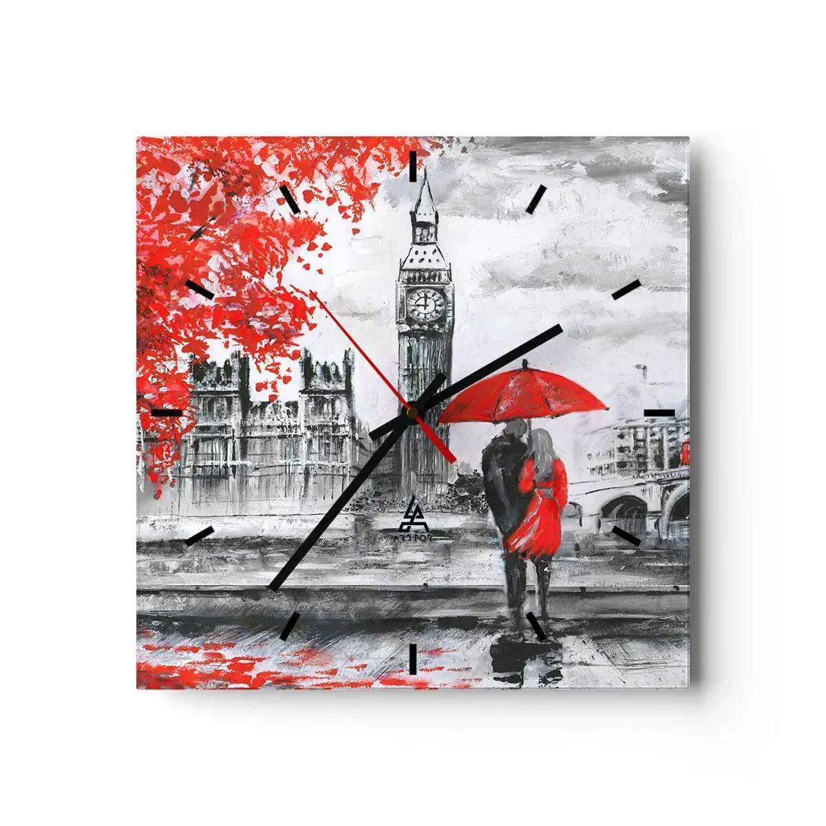 Falióra, Óra - Szerelmesek Londonban - 30x30 cm