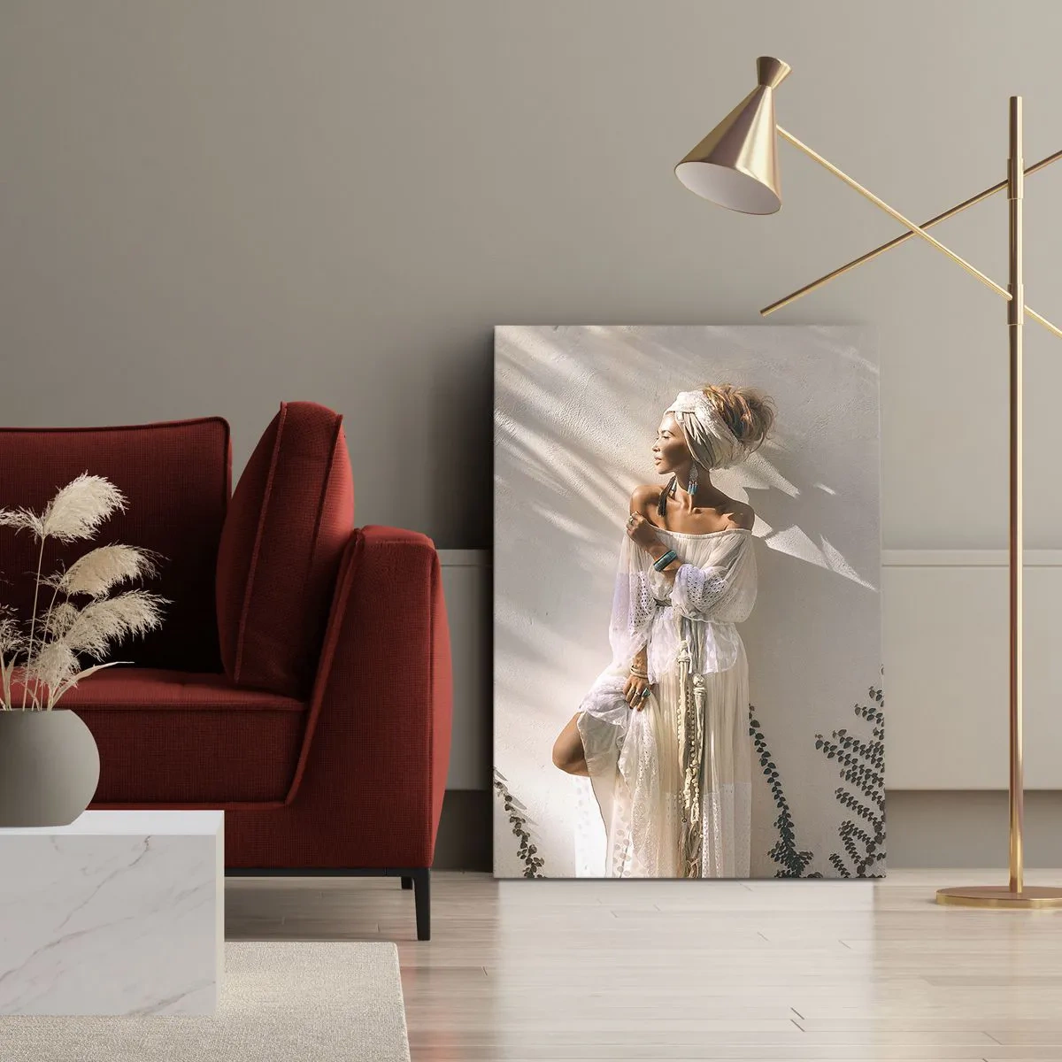Vászonkép - A nap és a lány - 65x120 cm