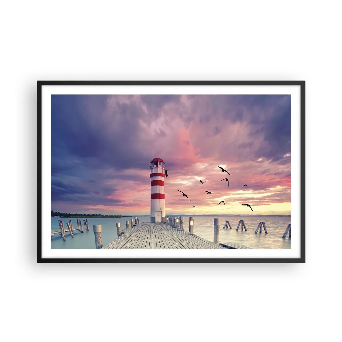 Poszter fehér keretben - Ideje a kikötőbe - 91x61 cm