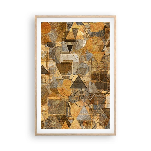 Poszter világos tölgy keretben - Formában a világ - 61x91 cm