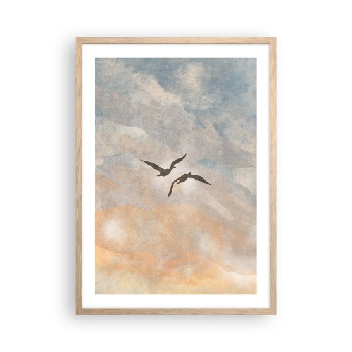 Poszter világos tölgy keretben - Égi tánc - 50x70 cm