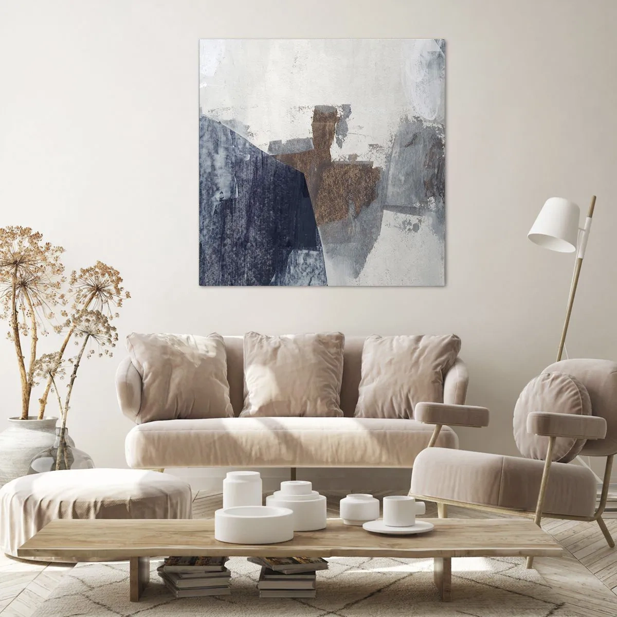 Vászonkép - Kékes barna formák - 60x60 cm