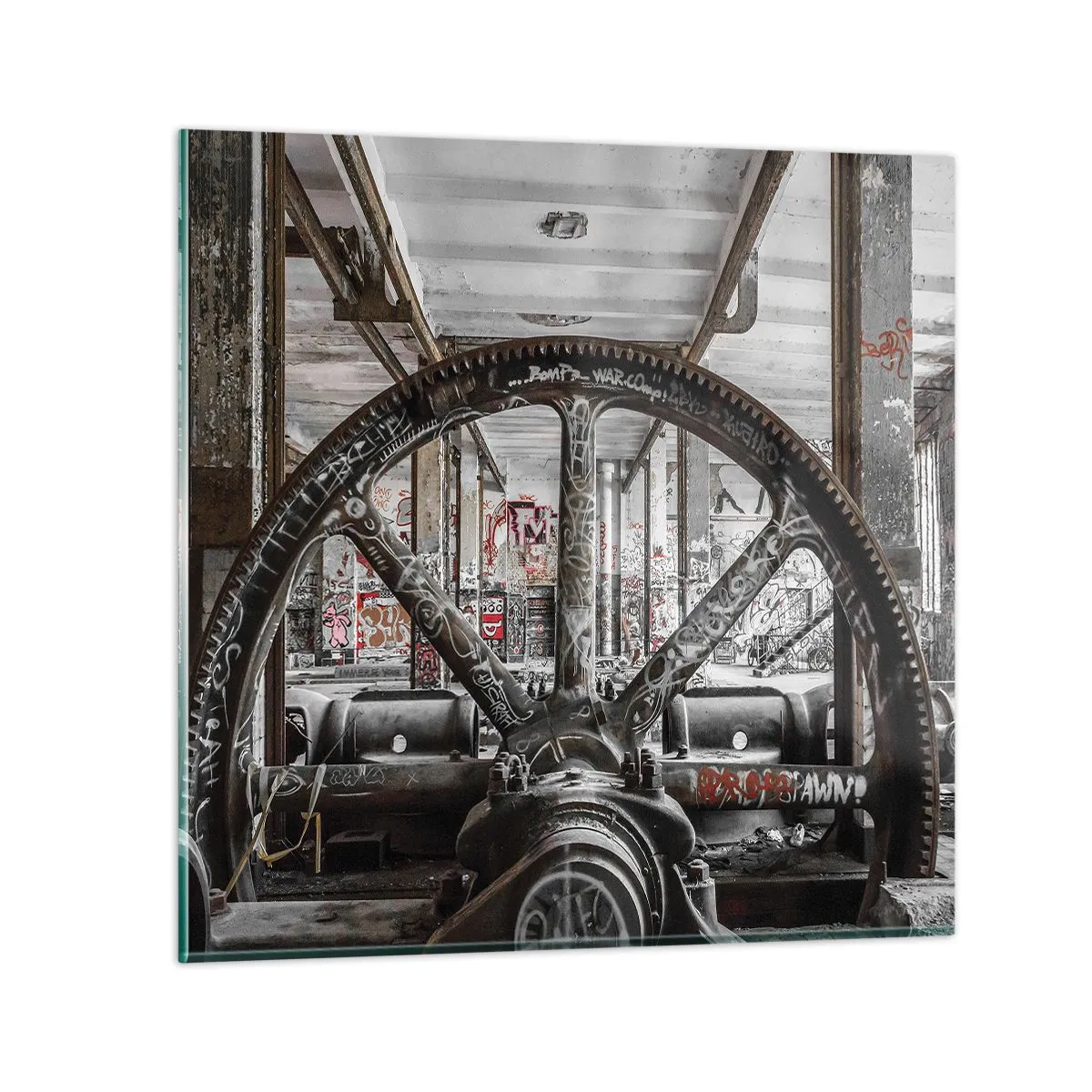 Üveg kép - A gyár titkos élete - 50x50 cm