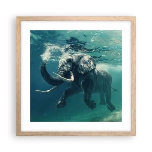 Poszter világos tölgy keretben - Mindenki szeret úszni - 40x40 cm