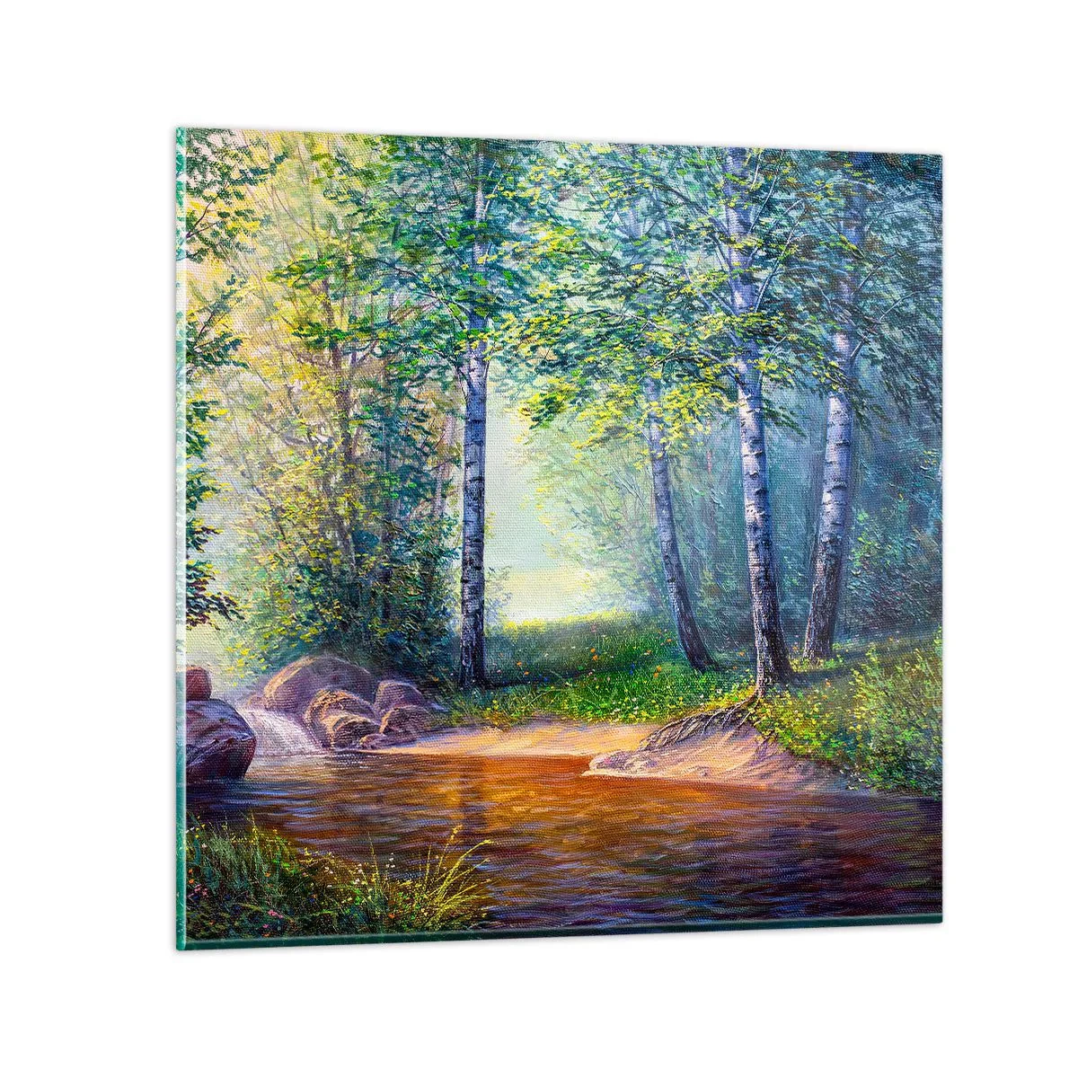 Üveg kép - Idilli táj - 30x30 cm